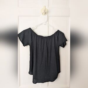 NWT Chaser Off the Shoulder Short Sleeve Black Top in Size Medium